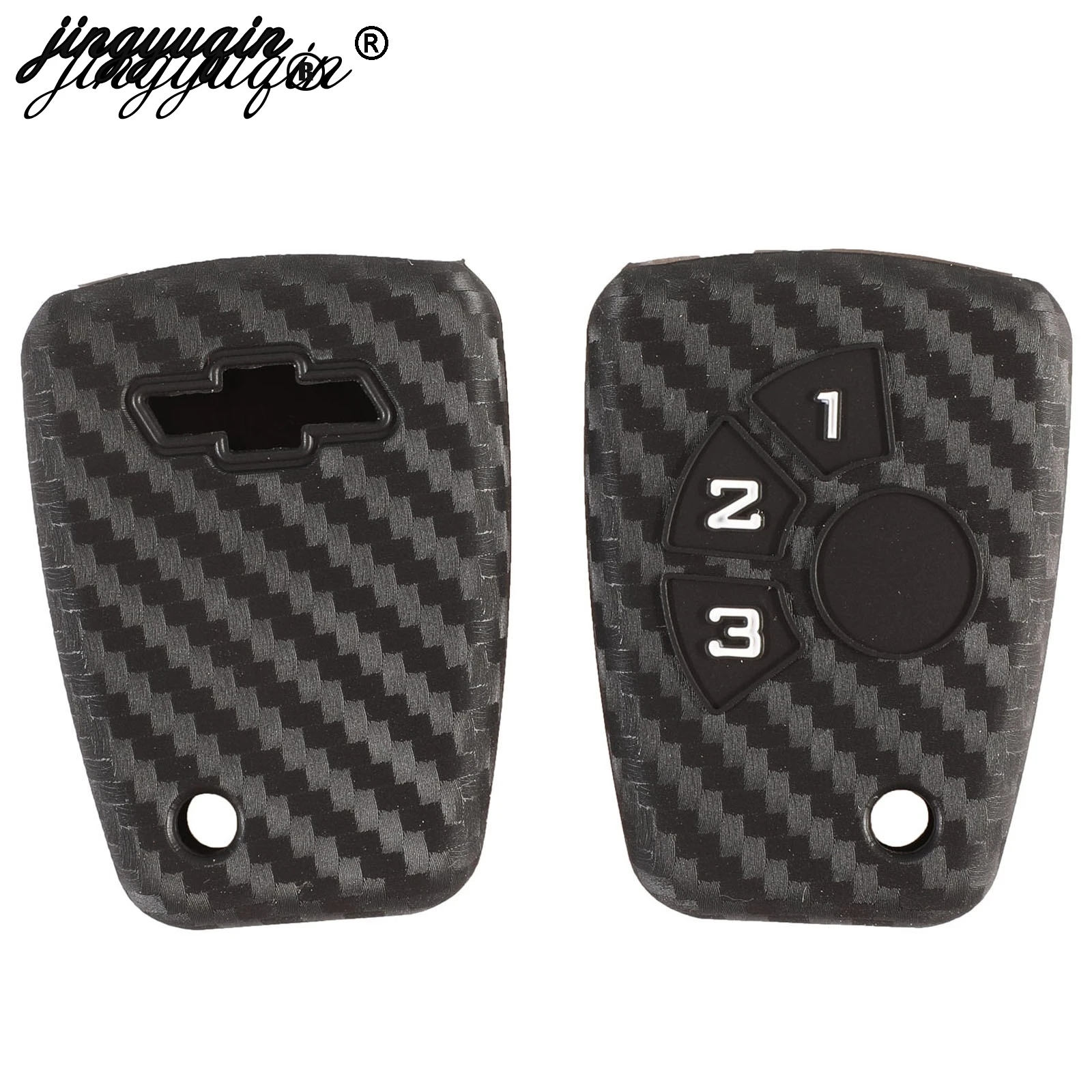 

jingyuqin For Chevrolet captiva 2017 Spark Onix Volt Aveo Sonic Keyless Protect Accessories Carbon Silicone Car Key Fob Cover
