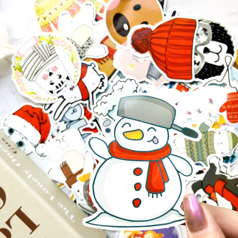 

50Pcs Cartoon VSCO Girl Winter Scarf Snow man Stickers For Children Toy Fresh Sticker For Suitcase Laptop Bicycle Phone Luggage