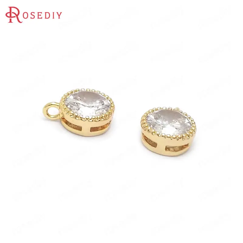 Латунные Круглые Подвески с покрытием 24 каратным золотом 6 шт. 4 мм 5 Ювелирная