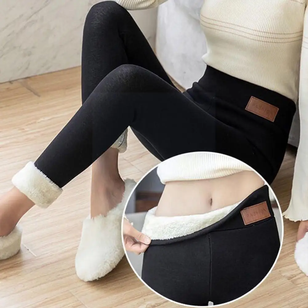 

2021 Elastic Woman Thermo Winter Warm Leggings Cold-resistant Winter Skinny Winter Fleece Waist Warm Trousers High Leggings L4Y2