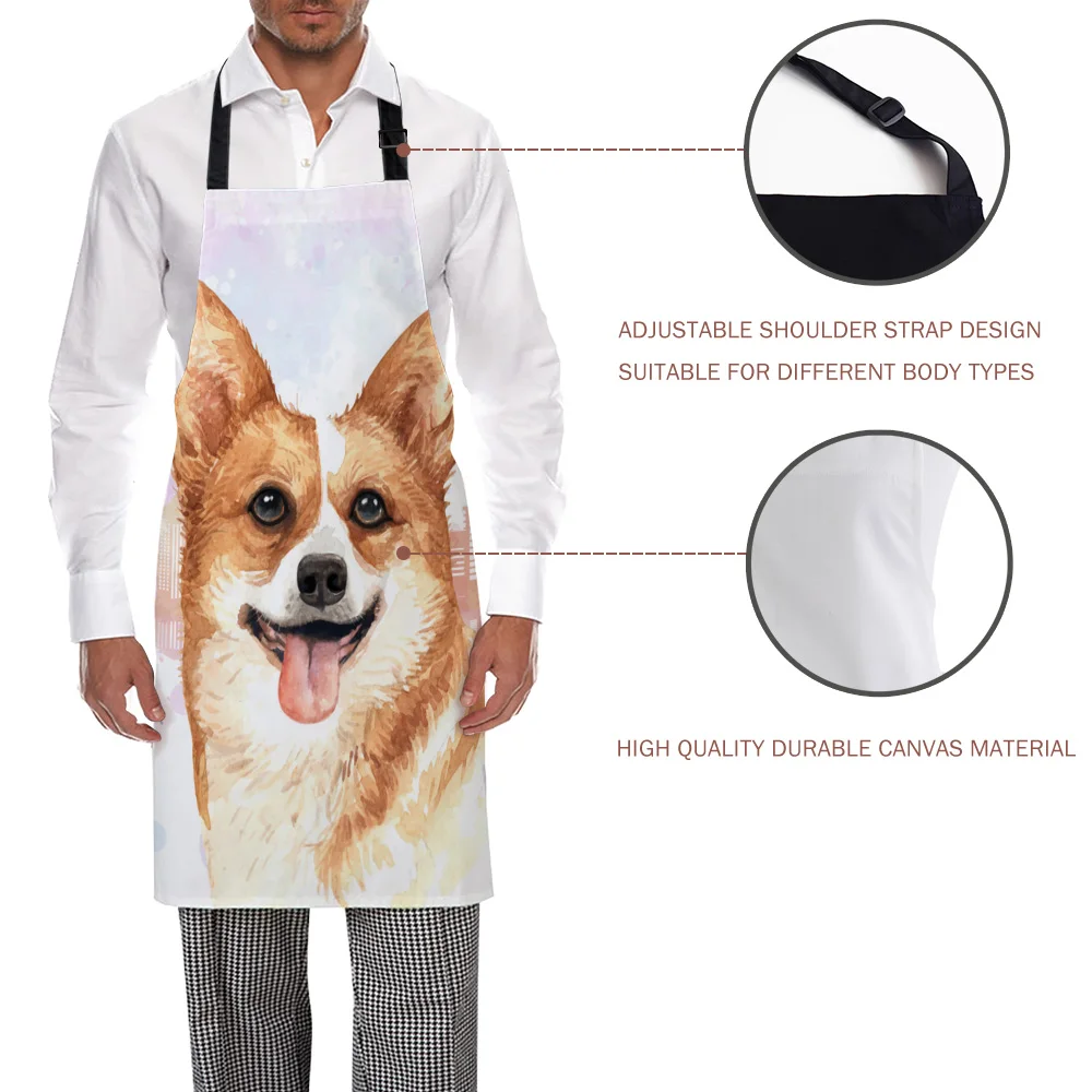 Смешной фартук Ванкувер городское здание корги Кухонные фартуки для женщин