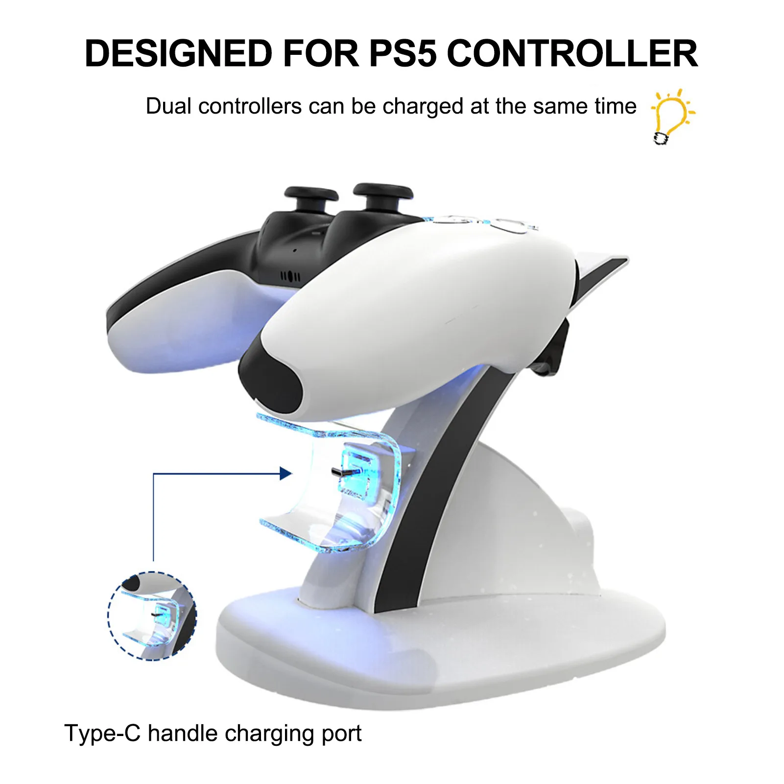 2021 new viugreum dual controller charger dock for sony ps5 desktop power cradle charging stand electronic machine manner free global shipping