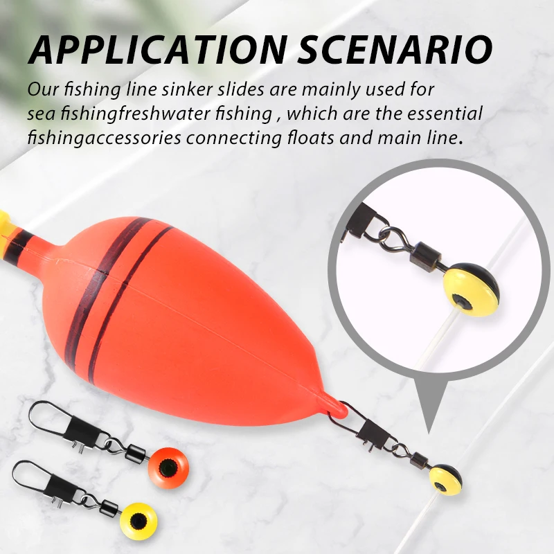 Fishing Connector Swivels Float Bobber Stops Space Beans Pin Bearing Rolling Snap for Sea Fishing Hooks Lure Tackle Accessories