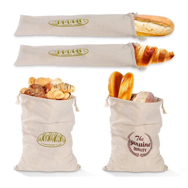 Льняной мешок для хлеба многоразовый шнурок почвы судейские палочки бежевые