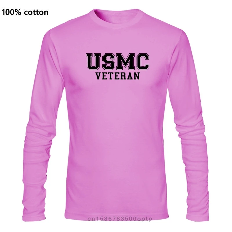 Мужская Футболка USMC Veteran черная футболка с логотипом забавная длинным рукавом