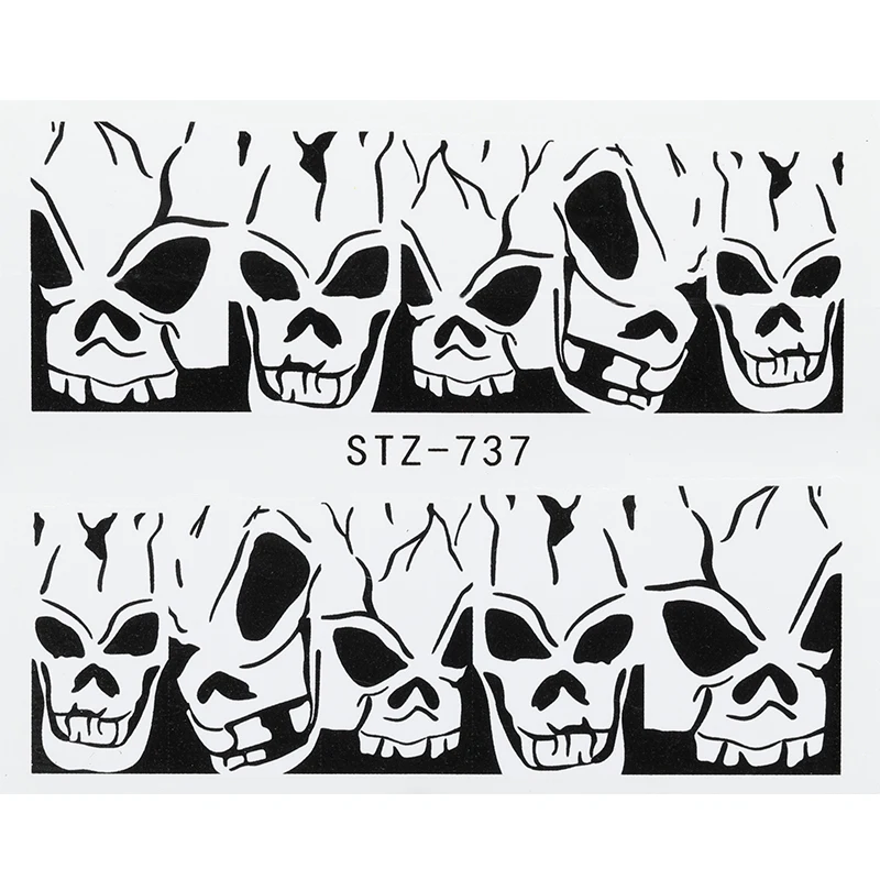 1 шт Хэллоуин наклейки для ногтей Ужас Череп Кость сексуальные большие глаза