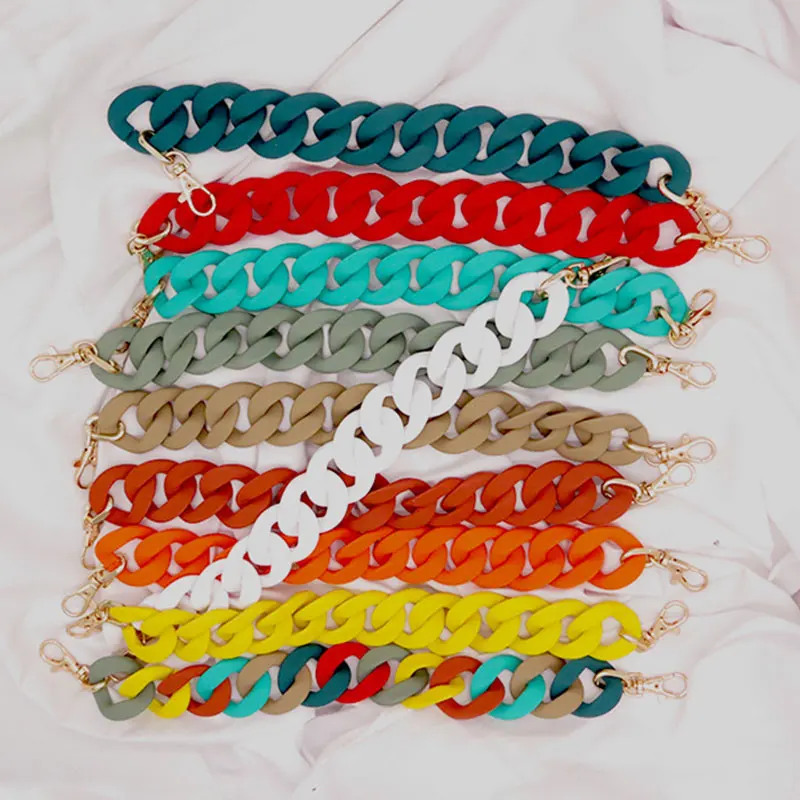 1PC 38cm Detachable Replacement Shoulder Bag Strap Fish Bone Acrylic Resin Handbag Chain Strap Bands Bag Accessories Bag Handles