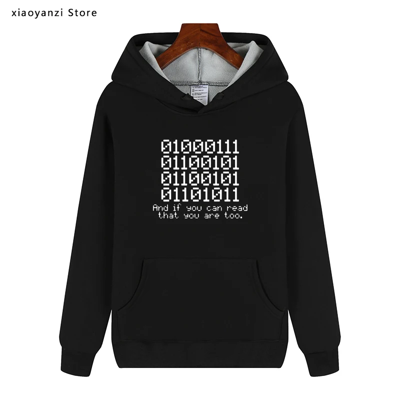 

Winter Autumn top Binary 0100 and if you can read that Programmer encoder Fleece Cotton Hoodies men's Sweatshirts Pullovers