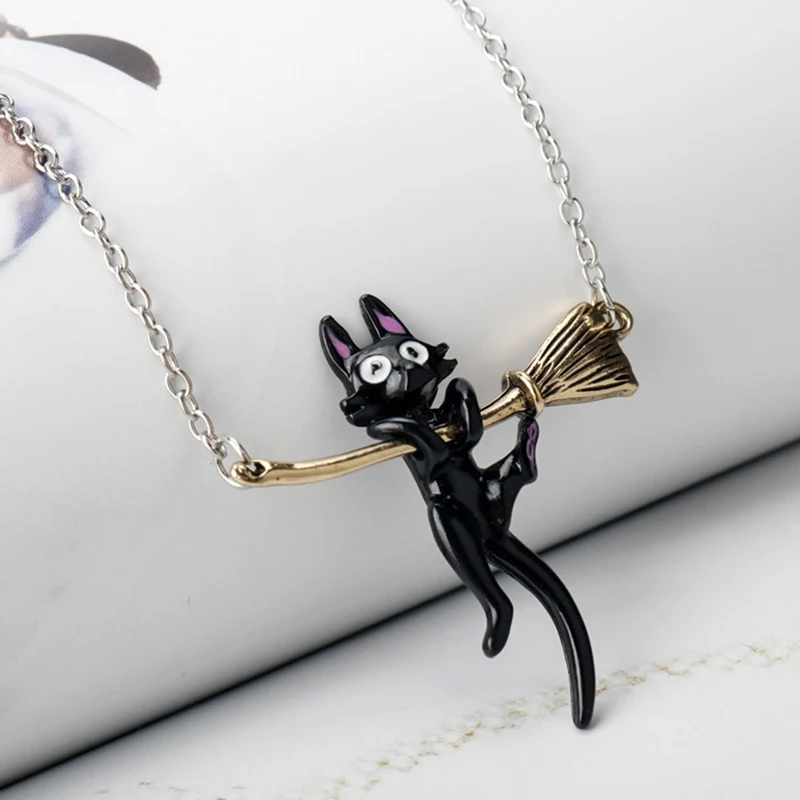 Служба доставки Kiki JiJi ожерелье Черный кот кулон с милым японским аниме косплей ювелирные изделия милые для женщин девушки аксессуары подарок