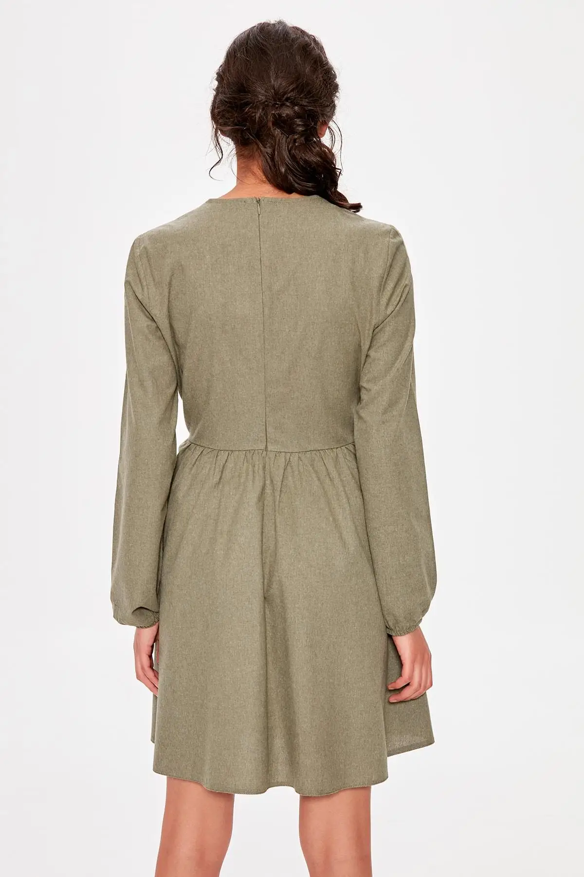 Зеленое платье с вышивкой TWOAW20EL0899|Женские платья| |