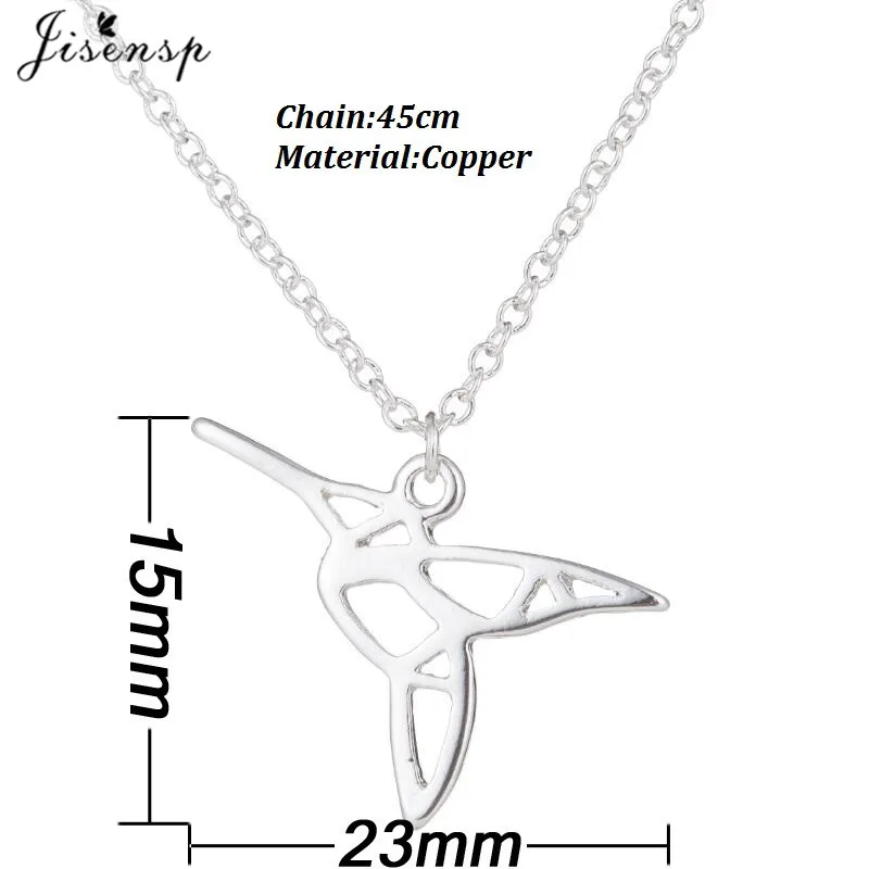 Модное ожерелье Jisensp в стиле оригами с подвеской виде милых животных колибри для