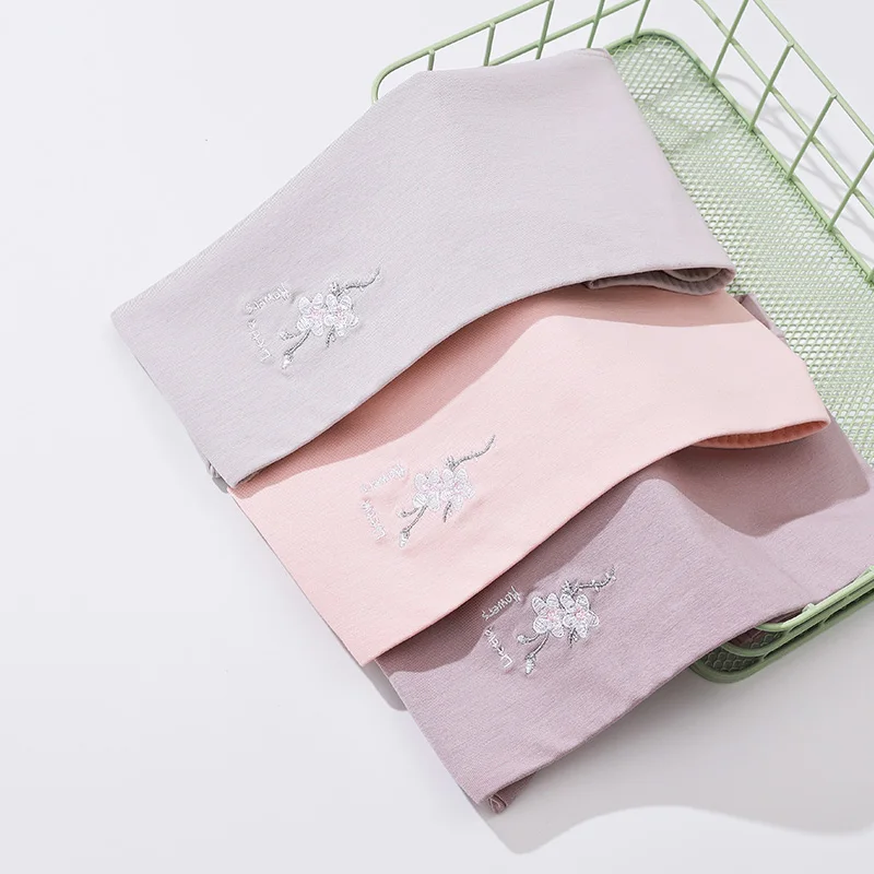 Women's underwear women's cotton antibacterial high waist cotton crotch summer thin section breathable fat mm large size triangl