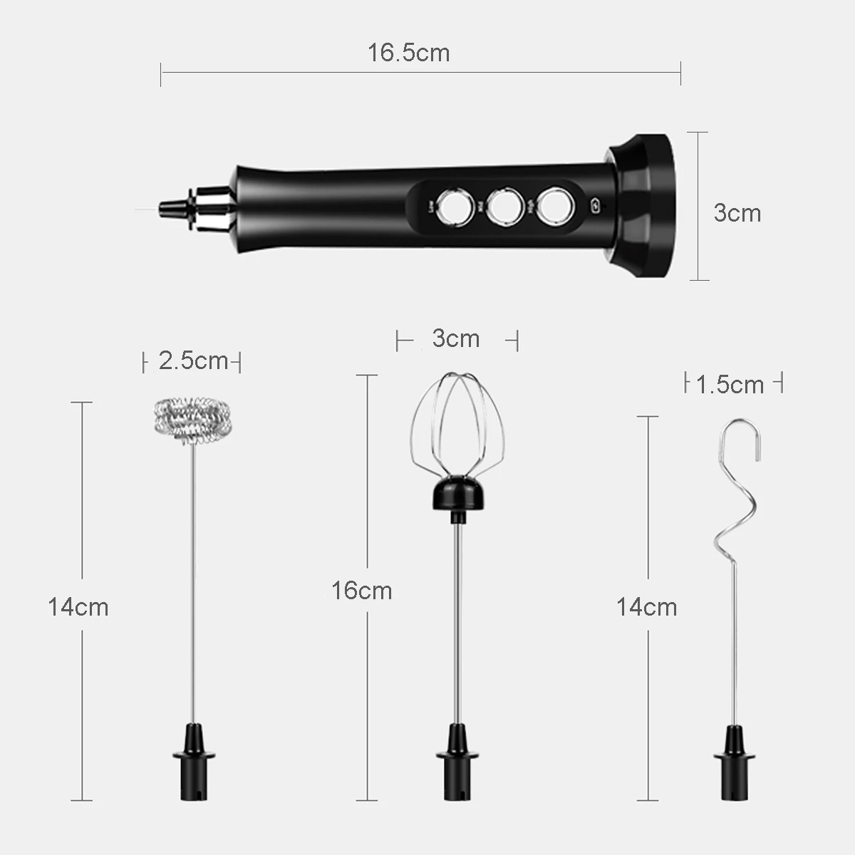 

Rechargeable Electric Milk Frother With 2 Whisks 3 Speeds Adjustable Handheld Foam Maker Egg Beater Coffee Drink Mixer Blender