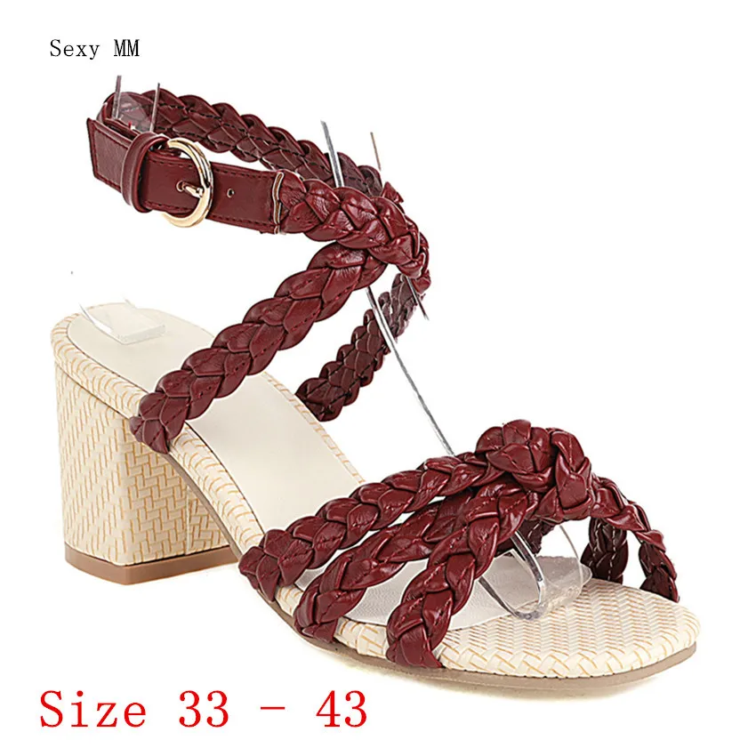 

Women High Heel Sandals Ankle Strap Shoes Woman High Heels Gladiator Sandals Pumps Small Plus Size 33 - 40 41 42 43
