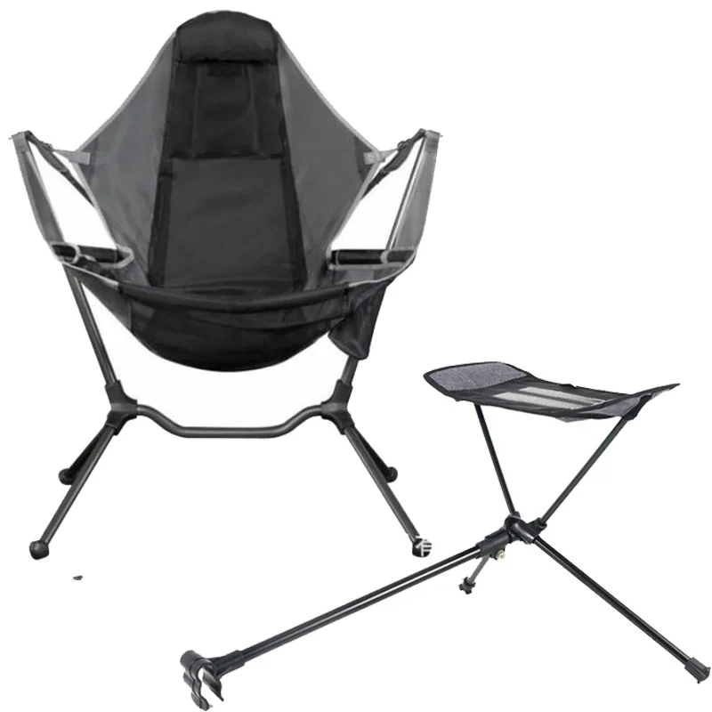 

Portable folding chair for outdoor camping and fishing, leisure swing with comfortable foots, for garden and moon