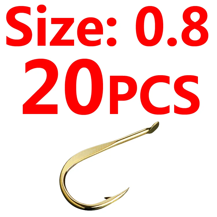 Size 0o8 20pcs Bimoo 20 шт. золотой цвет сильный Карп Рыболовный крючок колючий японский рыболовный крючок Размер 0,5~ Размер 10 - Цвет: Size 0o8 20pcs
