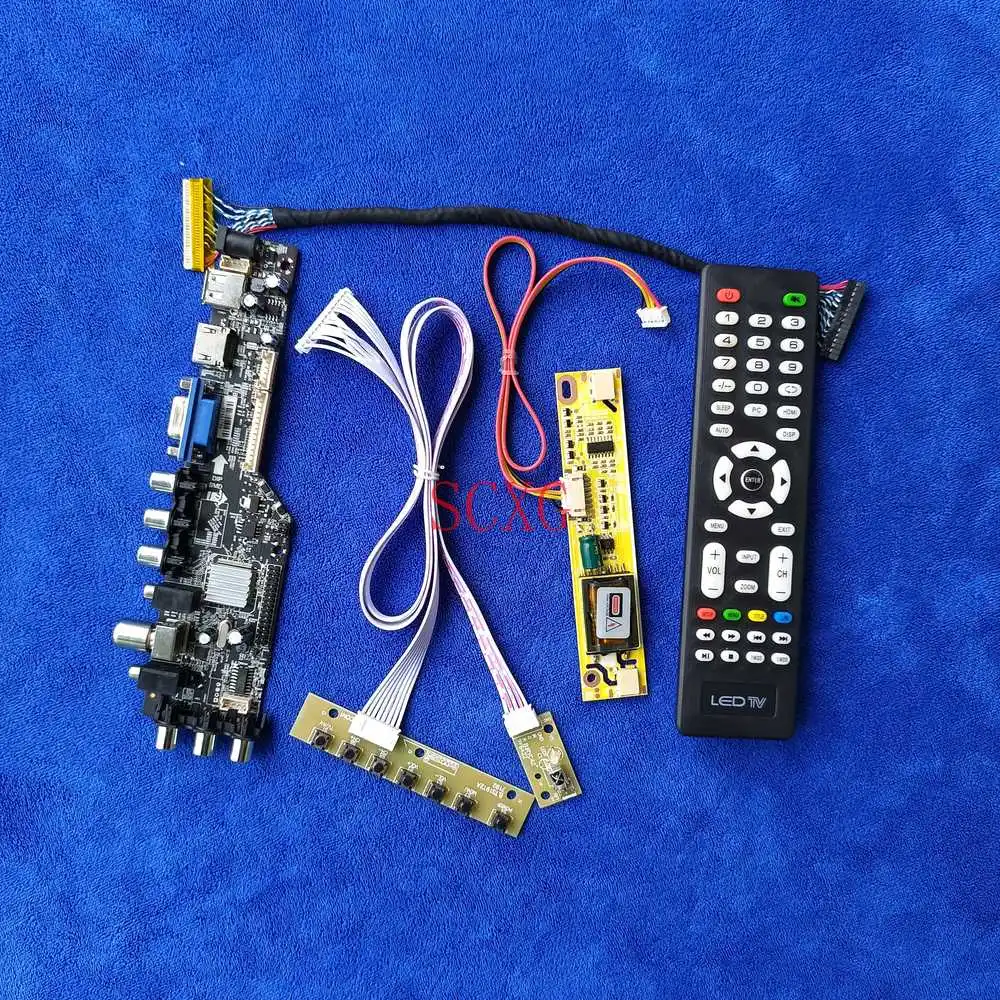 

Комплект плата контроллера для M185B1/MT185GW01/M185XW01/TMS185WX1 2-CCFL 1366*768 30 контактный LVDS цифровой DVB AV VGA USB HDMI-Совместимость