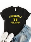 Sunnydale 99 средней школы забавные печатные буквы женские футболки с принтованным изображением черепа одежда готические рубашки хлопковая свободная футболка Dropshpping