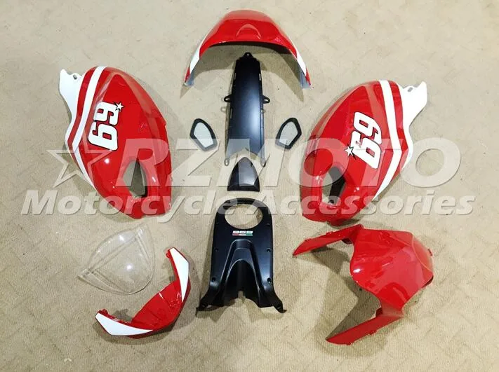 

New ABS Complete Motorcycle Fairings Kit Fit for Ducati 659 696 795 796 1100 Bodywork set Red white 69