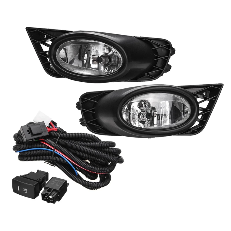 

Front Bumper Grille Driving Fog Lights 55W H11 with Harness Replacements for Honda Civic 4 Door Sedan 2009 2010 2011