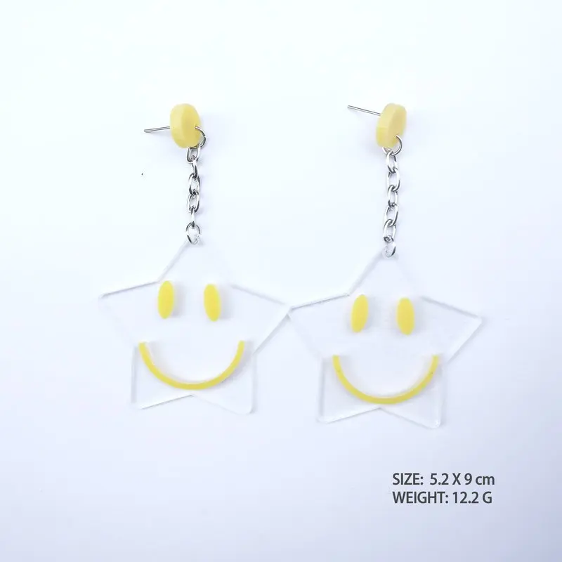 Забавные акриловые прозрачные серьги-подвески ZiccoWong в форме сердца звезды