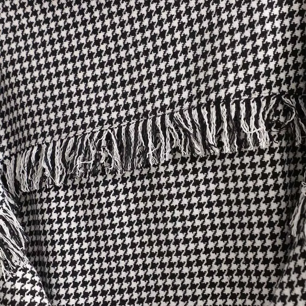 

ZREDARA European and American women's spring and autumn cardigan Lapel tassel long sleeve shirt jacket loose jacket blazer