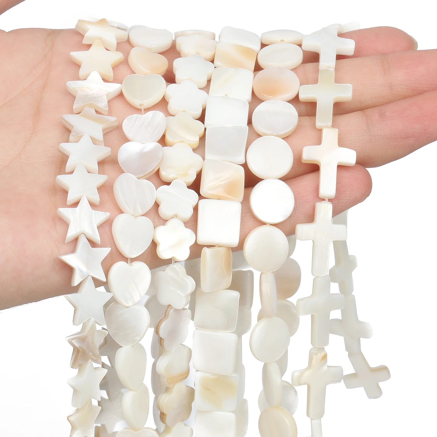 Красочные белые пресноводные бусины-ракушки из перламутрового жемчуга, бусины в форме звезды для изготовления ювелирных изделий, шармов, браслетов своими руками