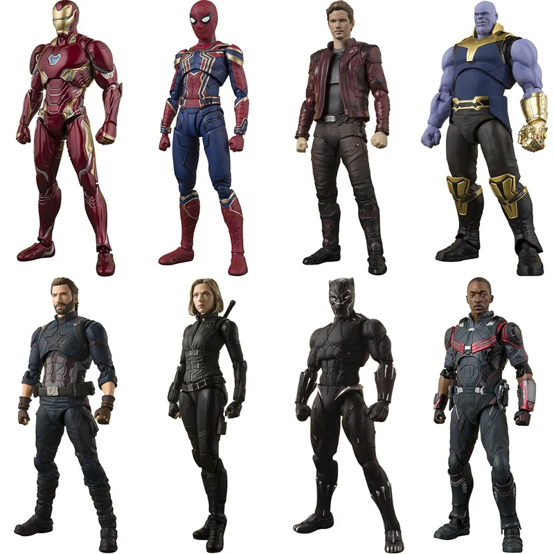

Avengers Infinity War Iron Spider Dr Strange Star Lord Captain American Thanos SHF Toy Action Figure Model