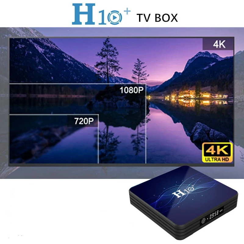 

H10+TV Box Android 9.0 TV BOX 2+16G Dual-Band WiFi Network Player 1080P HD Set-Top Box(EU Plug)