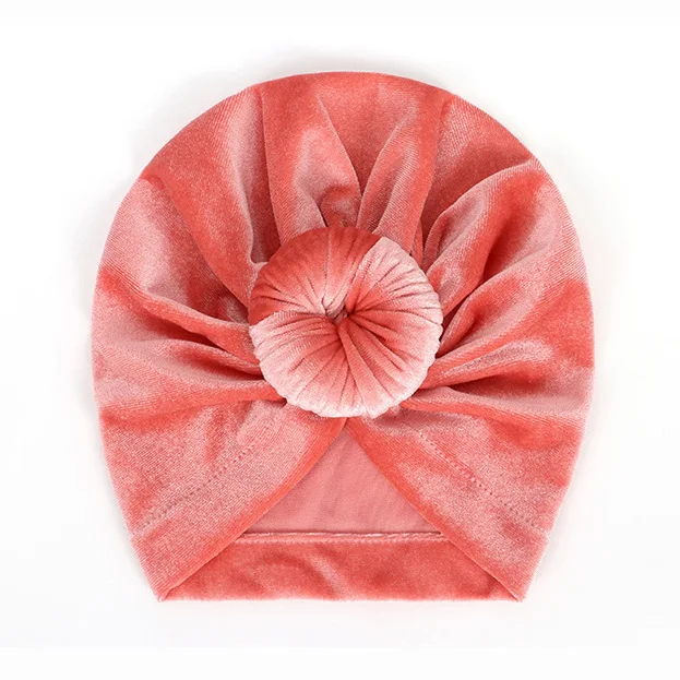 Watermelon velvet Новая зимняя детская шапка для девочек с большим бантом, Осенняя детская шапка-тюрбан, реквизит для фотосессии, Младенческая шапочка, шапка для маленьких девочек, аксессуары, 12 цветов - Цвет: Watermelon velvet