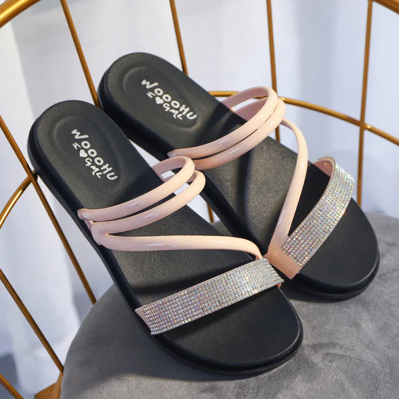 

Women Summer New Roman Sandals Women Casual Cross Peep-Toe Cool Flat Semi-Trailing Sandals Outer Wear Sandals chaussure femme
