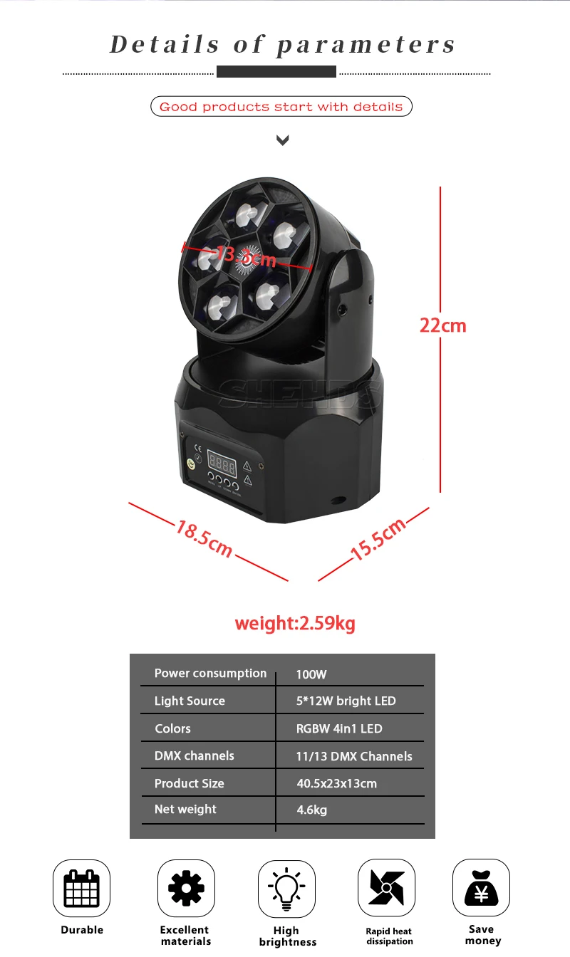 Светодиодный луч+ мыть шесть глаза пчел 6x15 Вт RGBW DMX512 сценический эффект освещение для DJ диско День Рождения Вечеринка танцпол ночной клуб свадьба