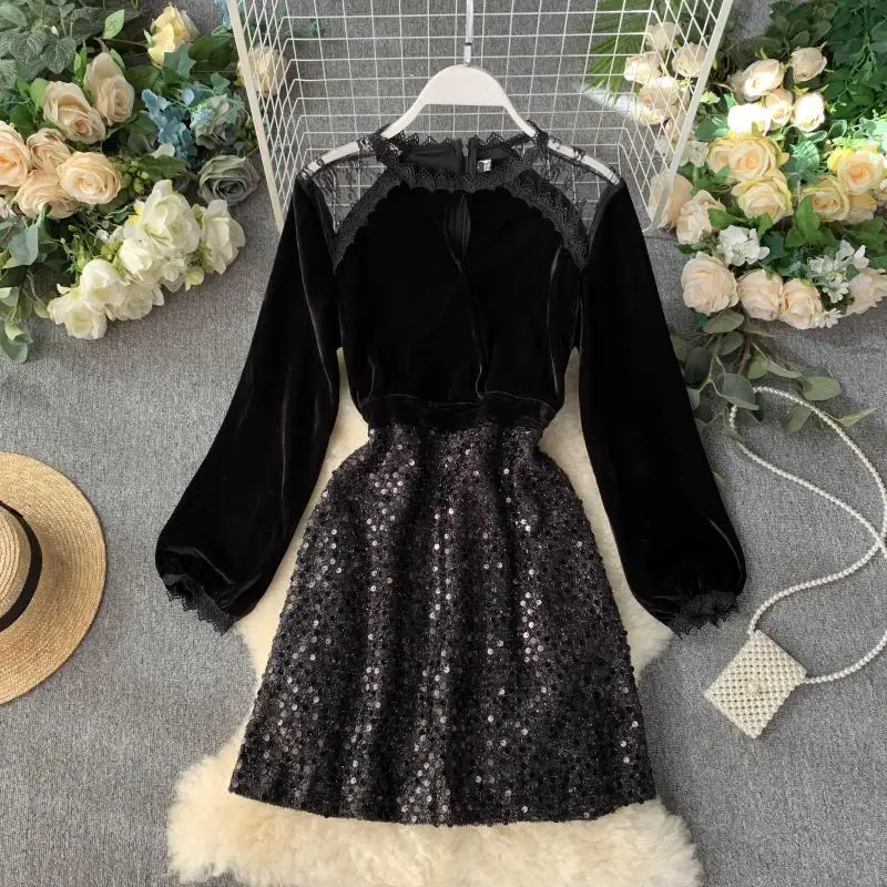 2019 Новая модная женская одежда осеннее и зимнее платье женское вечернее | Женская