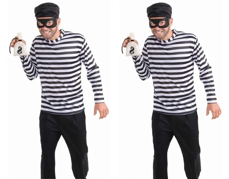 

Halloween Prisoner Suit Plus-Size Thief Suit Adult Costume For Costume Ball