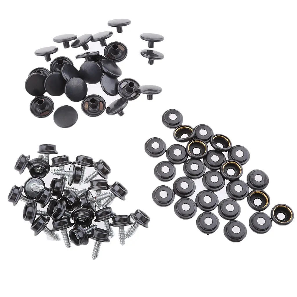

75Pcs Boat Marine Canvas Cover Snap Fasteners 12mm Screw Stud Button Socket