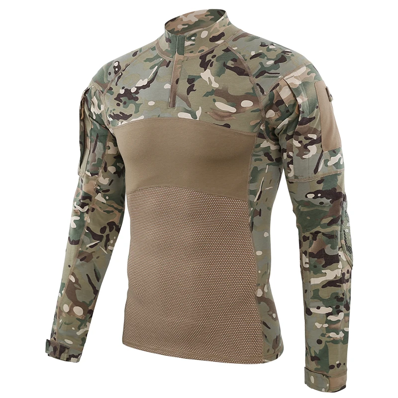 Camisetas de combate para Airsoft, camisa de manga larga táctica Militar para soldados, Camuflaje, Paintball, caza Militar, Tops de uniforme de rana
