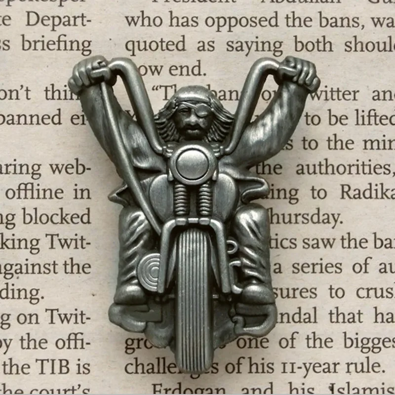 Классический пиратский одноглазный металлический значок для мотоциклетного