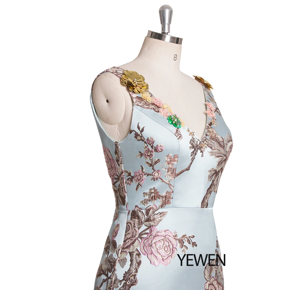 Элегантное Вечернее Платье с V образным вырезом небесно Голубые Вечерние платья