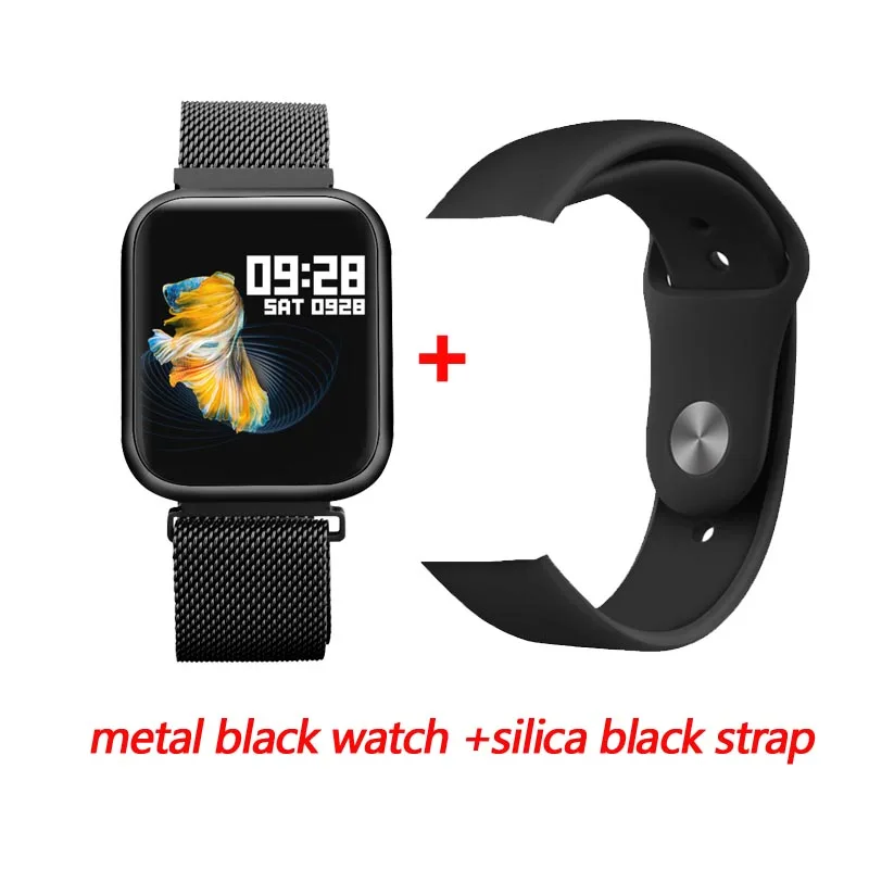 metal black Greentiger Смарт-часы для женщин IP68 водонепроницаемый монитор сердечного ритма кровяное давление полный сенсорный экран P80 smartwatch VS P68 B57 S226 - Цвет: metal black