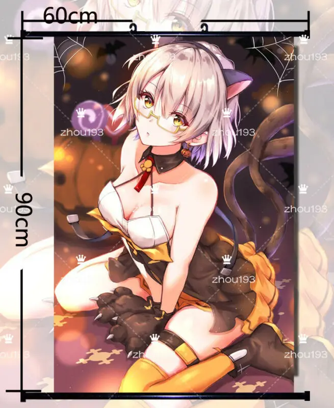 Векторный настенный постер с линией спереди для девочек из аниме домашний декор