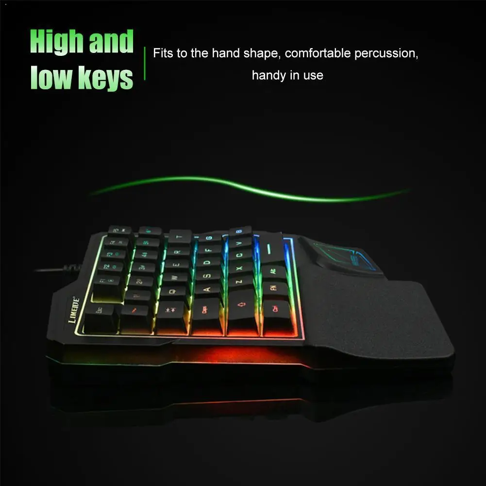 Механическая игровая клавиатура с RGB-подсветкой для одной руки портативная