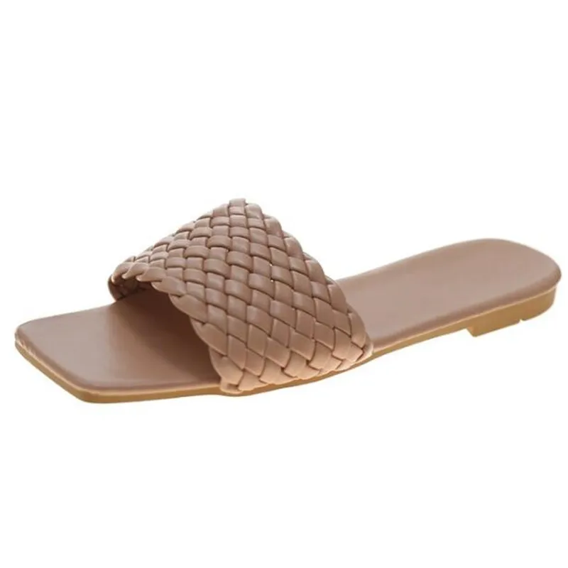 

Summer new retro women's slippers beach shoes fashion flat women sandals slippers large size casual platform womens shoes slides
