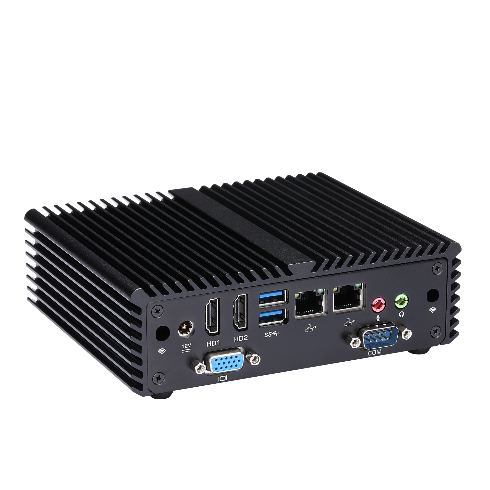 Billig Qotom Mini PC Barebone J3160 J3710 Micro Computer Linux Ubuntu PC AES-NI Quad Core Fanless Industrie Mini Computer Q150P