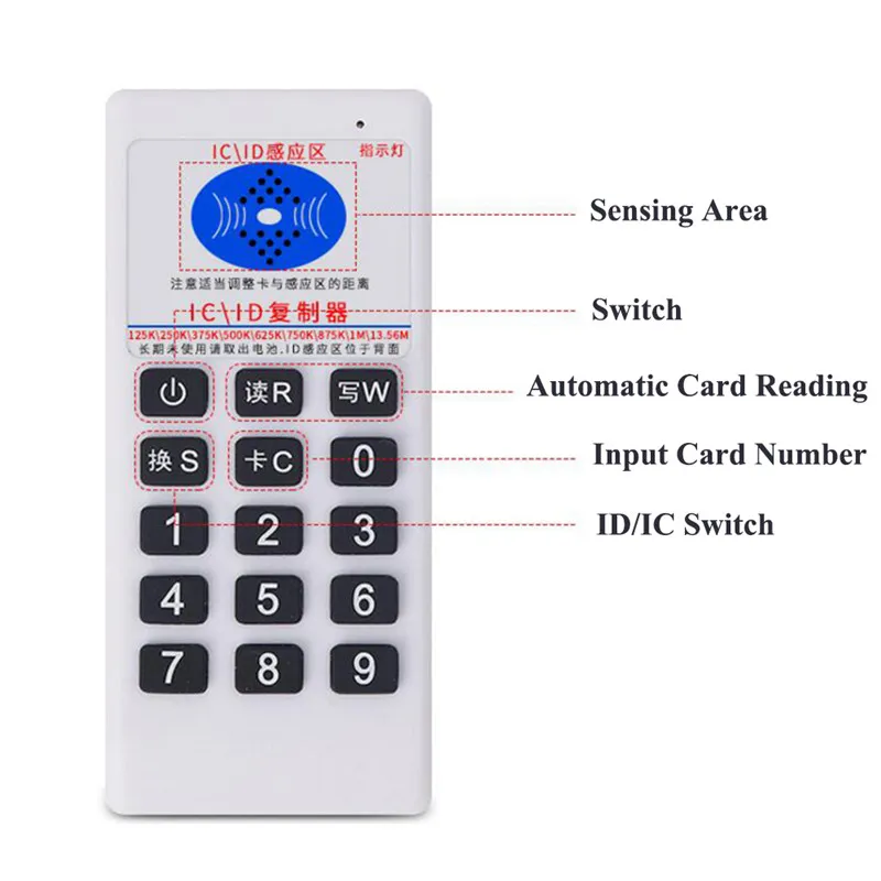 Ручной Дубликатор RFID IC для чтения идентификационных карт 125 кГц с