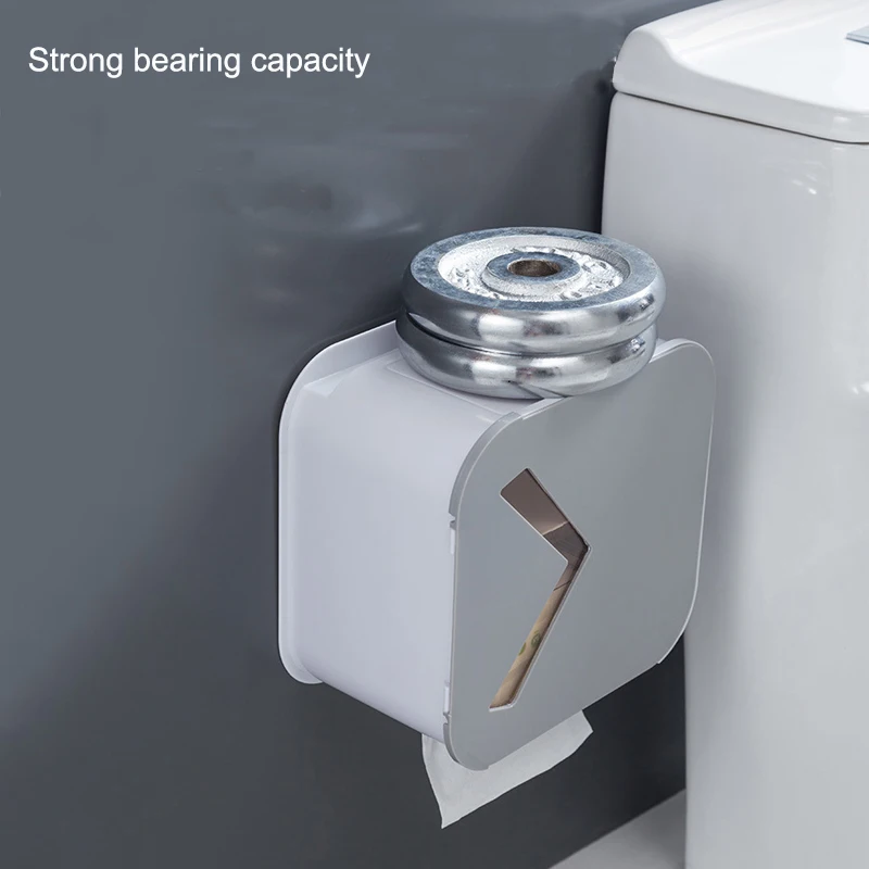 

Roll Paper Box Wall Mounted Organizer Toilet Paper Holder Storage Plastic Waterproof Tissues Organizer Garbage Bag Storage Box