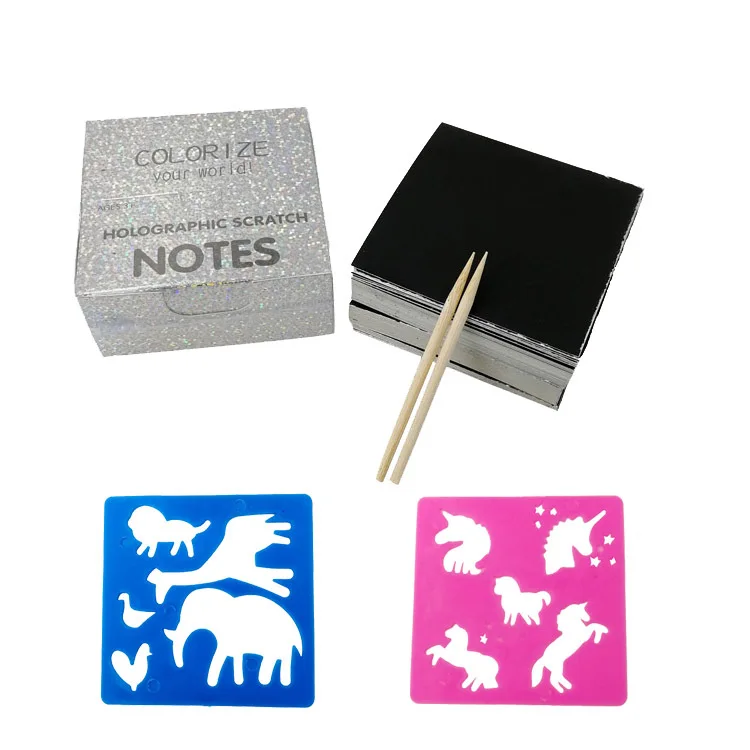 100 шт. 85 мм волшебный цвет радужная бумага для царапин черные самодельные игрушки