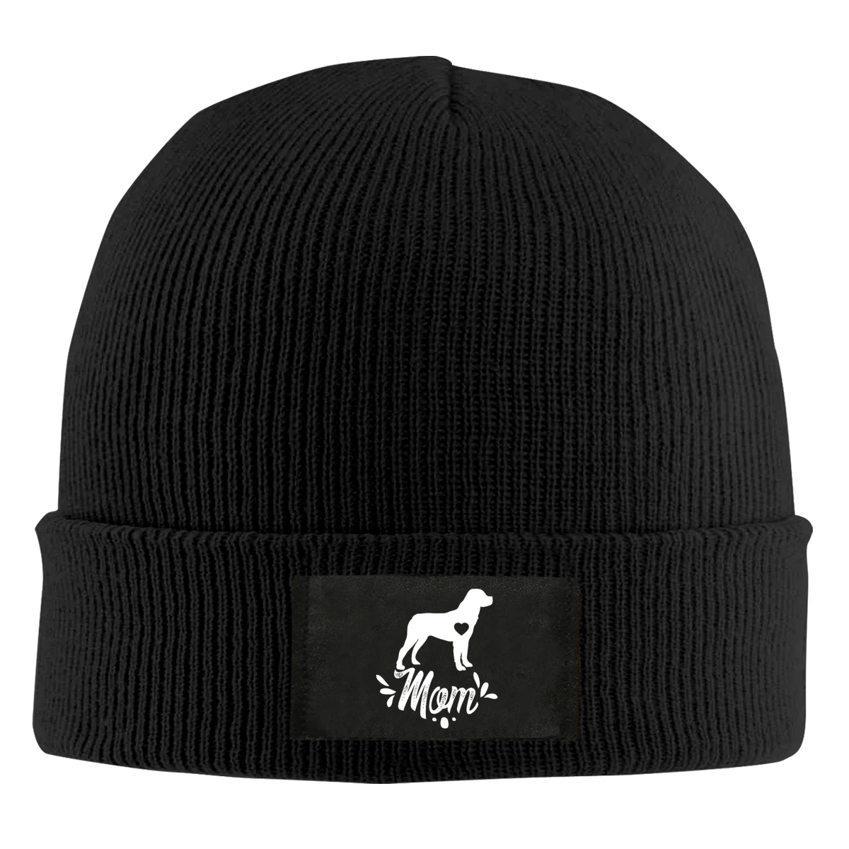 

Rottweiler Dog Mom Beanie Hats For Men Women With Designs Winter Slouchy Knit Skull Cap