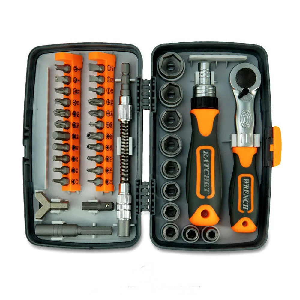 

38-In-1 Labor-Saving Ratchet Multi Tools Screwdriver Set Household Combination Toolbox Hardware screw Hand Tools Sets