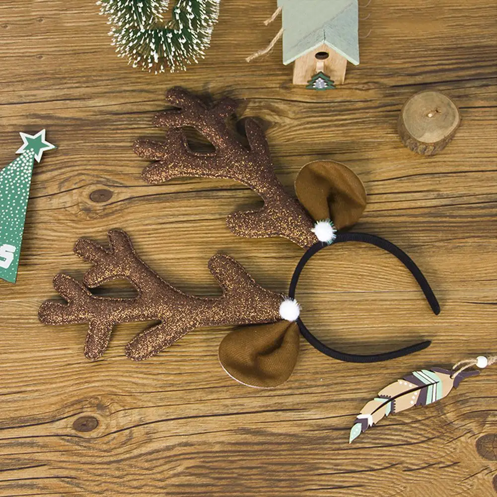 Новогодние повязки украшения ткани прекрасный Рождественский олень оленьи рога