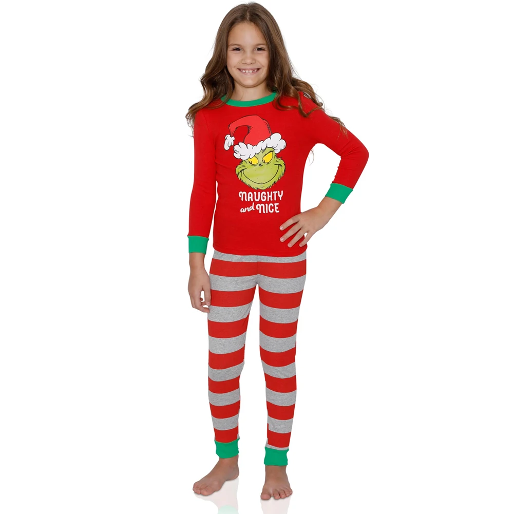 Модная Рождественская одежда для сна детей и взрослых комплект из 2 предметов